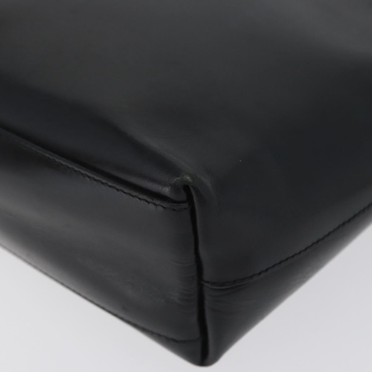 Prada Vintage Tote Leather Black Leather Tote Bag Bag (Pre-Owned)