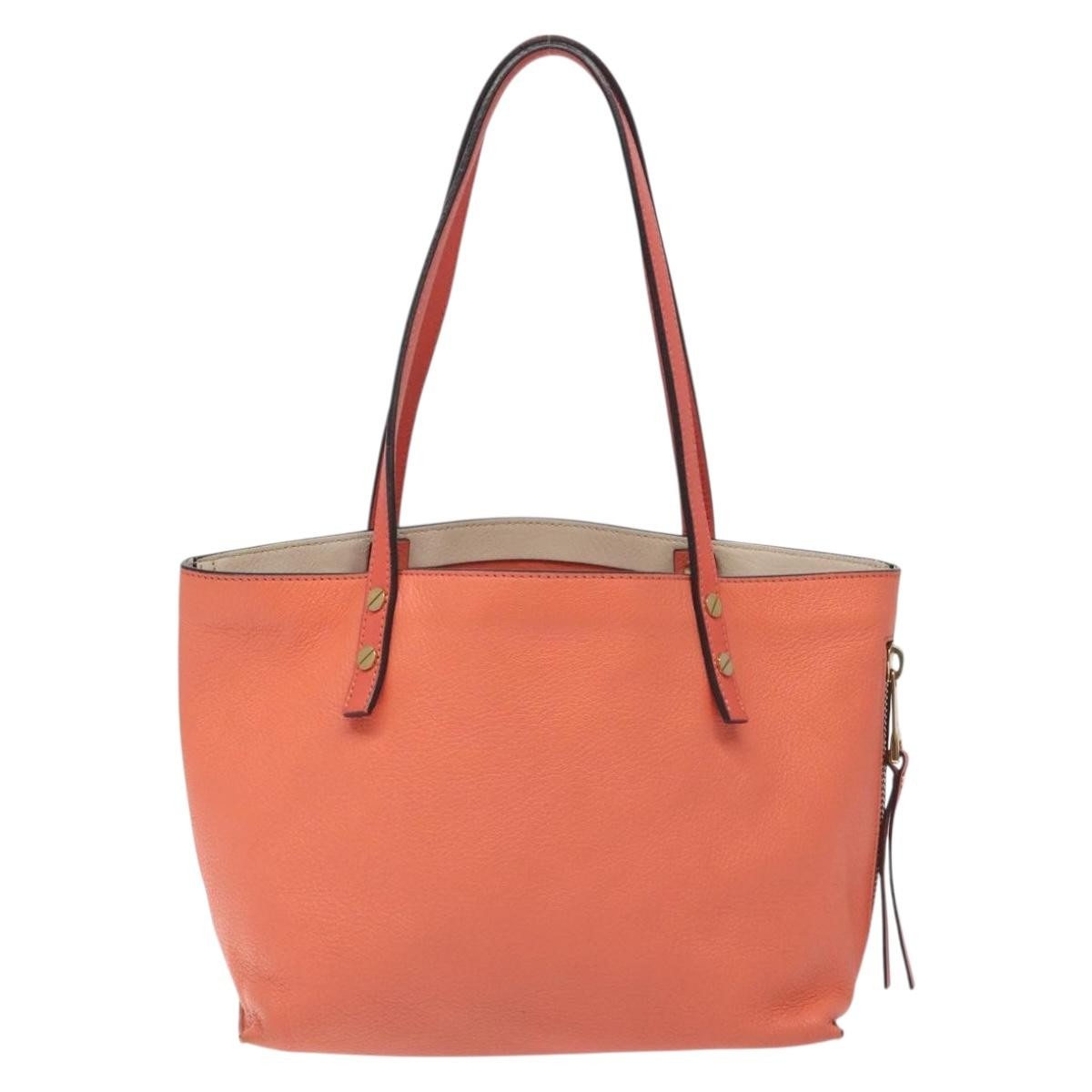 Chloe Dilan Tote Leather Orange Leather Bag (Pre-Owned)