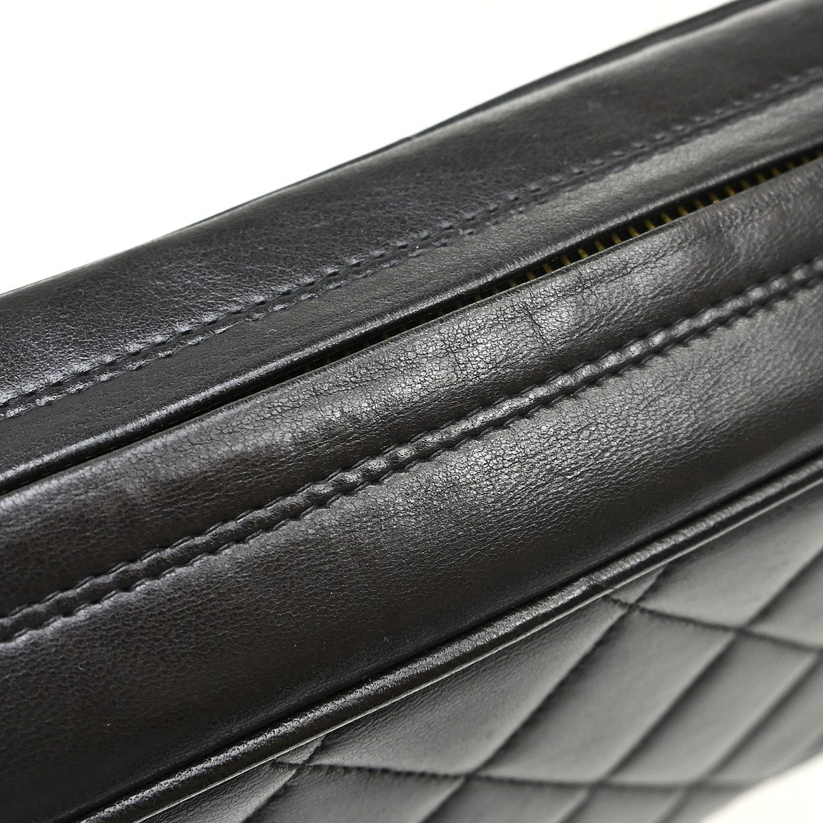 Chanel Vintage Square Classic Single Flap Bag Quilted Lambskin Black Leather Shoulder Bag Bag (Pre-Owned)