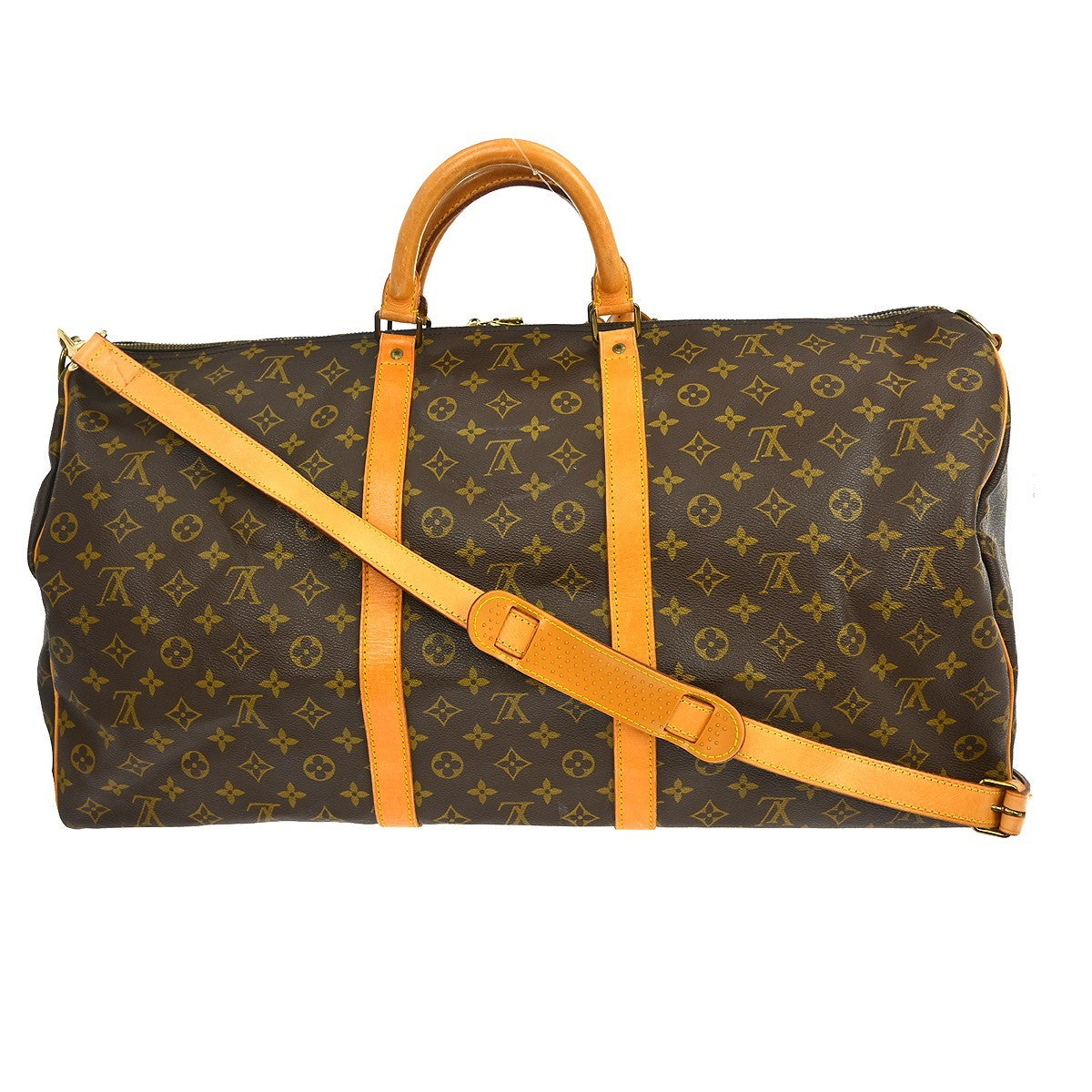 Louis Vuitton Keepall Bandouliere Bag Monogram Canvas Brown Canvas Travel Bag Bag (Pre-Owned)