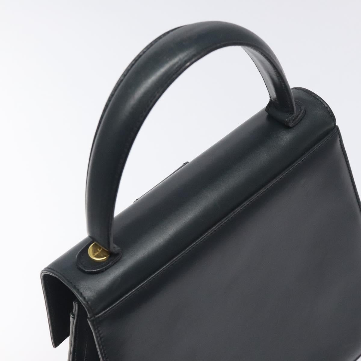 Salvatore Ferragamo Vintage Handbag Leather Black Leather Handbag (Pre-Owned)