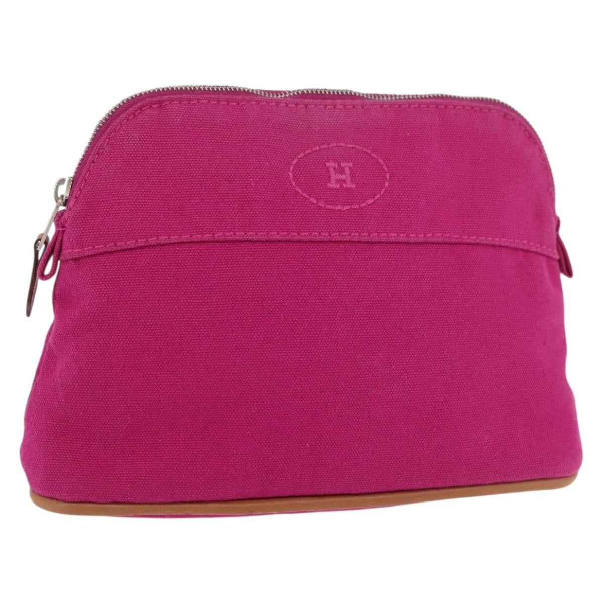 Hermes Bolide Travel Pouch Canvas Pink Canvas Clutche & Pouche Bag (Pre-Owned)