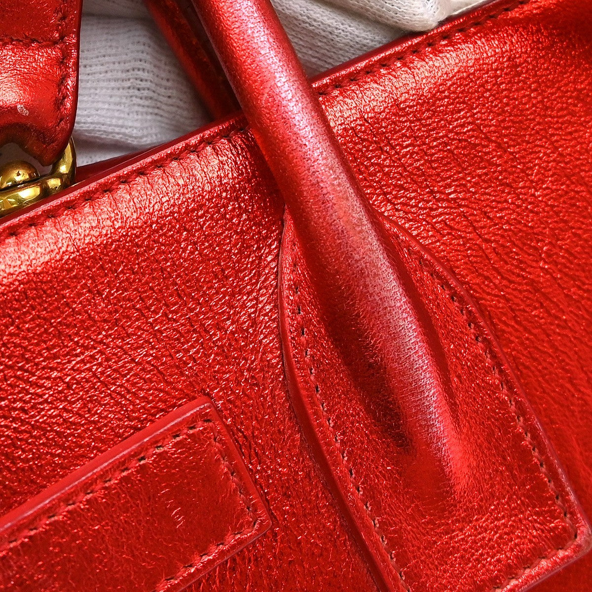 Saint Laurent Sac De Jour Bag Leather Red Leather Handbag (Pre-Owned)