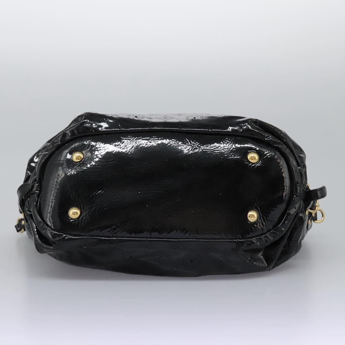 Louis Vuitton L Hobo Surya Leather Black Patent_Leather Handbag (Pre-Owned)