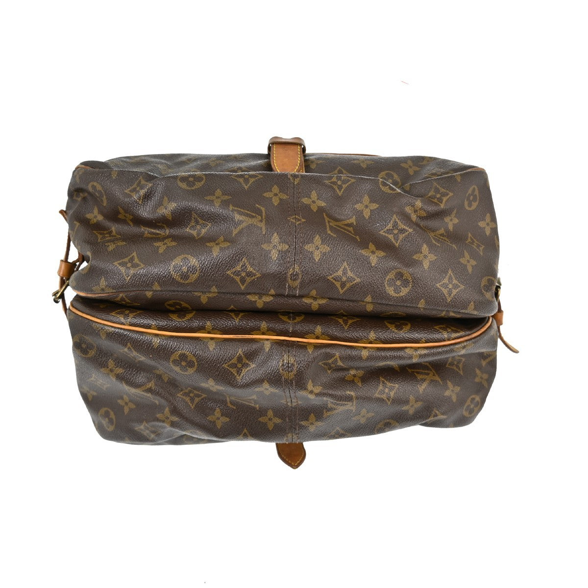 Louis Vuitton Saumur Handbag Monogram Canvas Brown Canvas Shoulder Bag Bag (Pre-Owned)