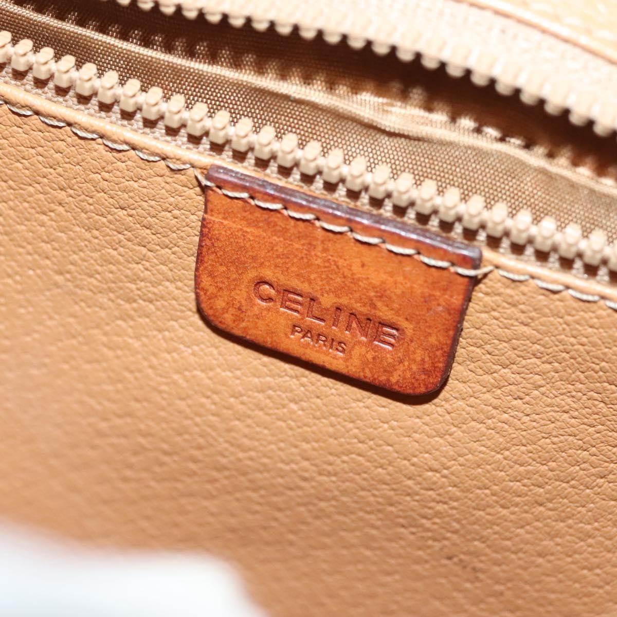 Celine Vintage Macadam Shoulder Bag Canvas And Leather Beige Canvas Bag (Pre-Owned)