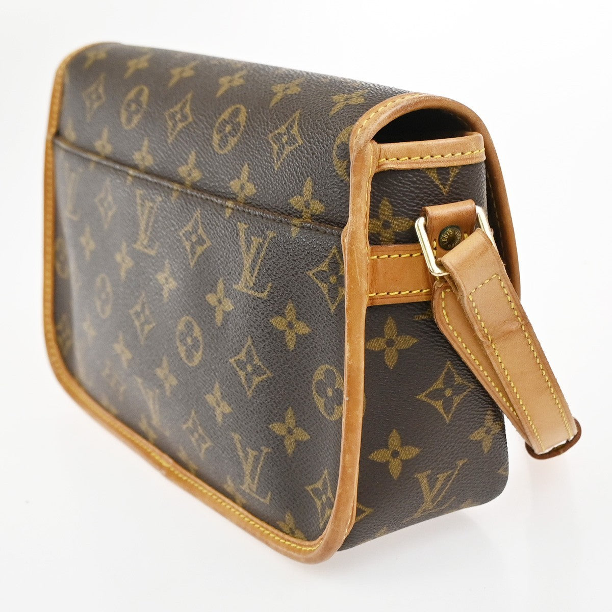 Louis Vuitton Sologne Handbag Monogram Canvas Brown Leather Shoulder Bag Bag (Pre-Owned)