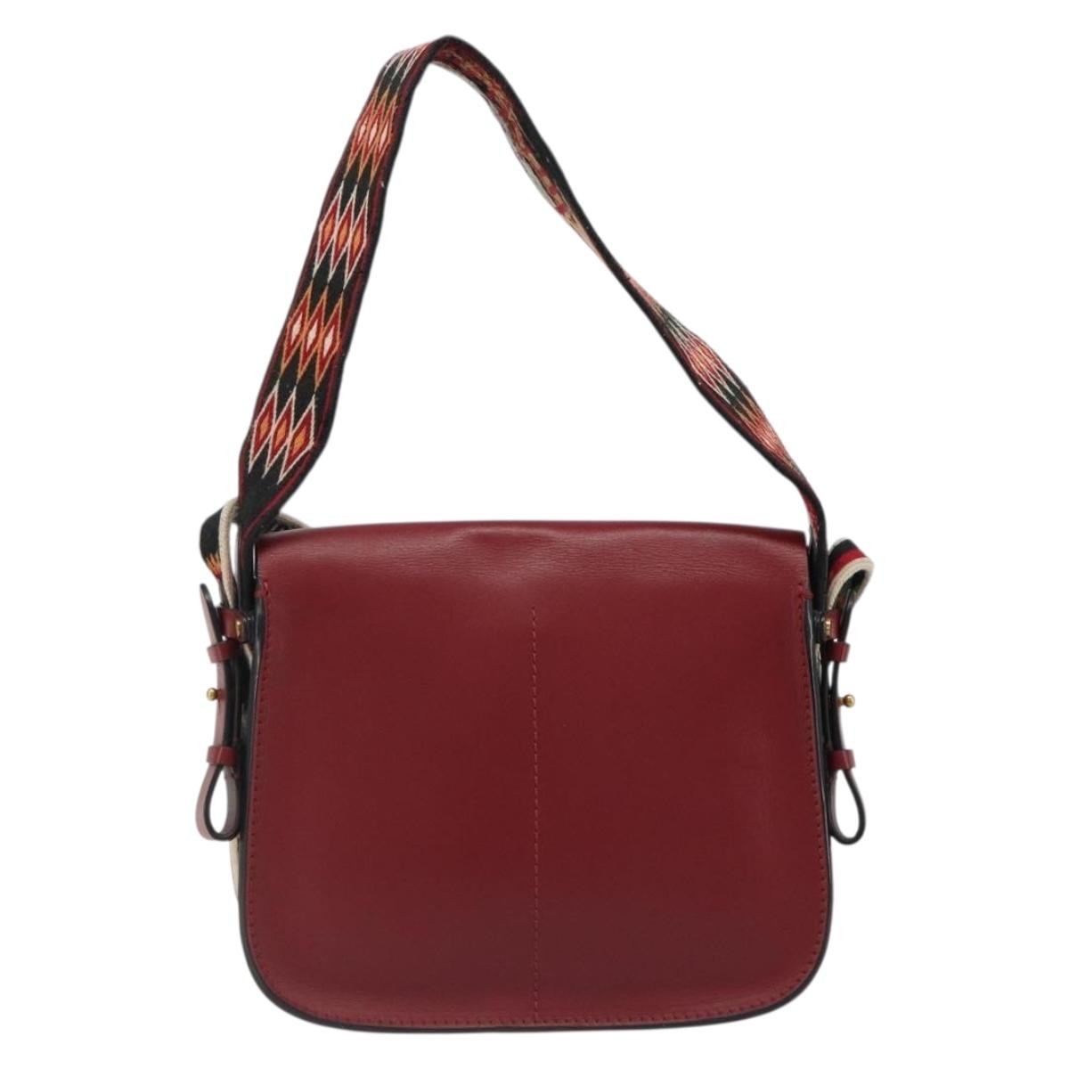 Christian Dior Diorodeo Flap Bag Leather Red Leather Shoulder Bag Bag (Pre-Owned)