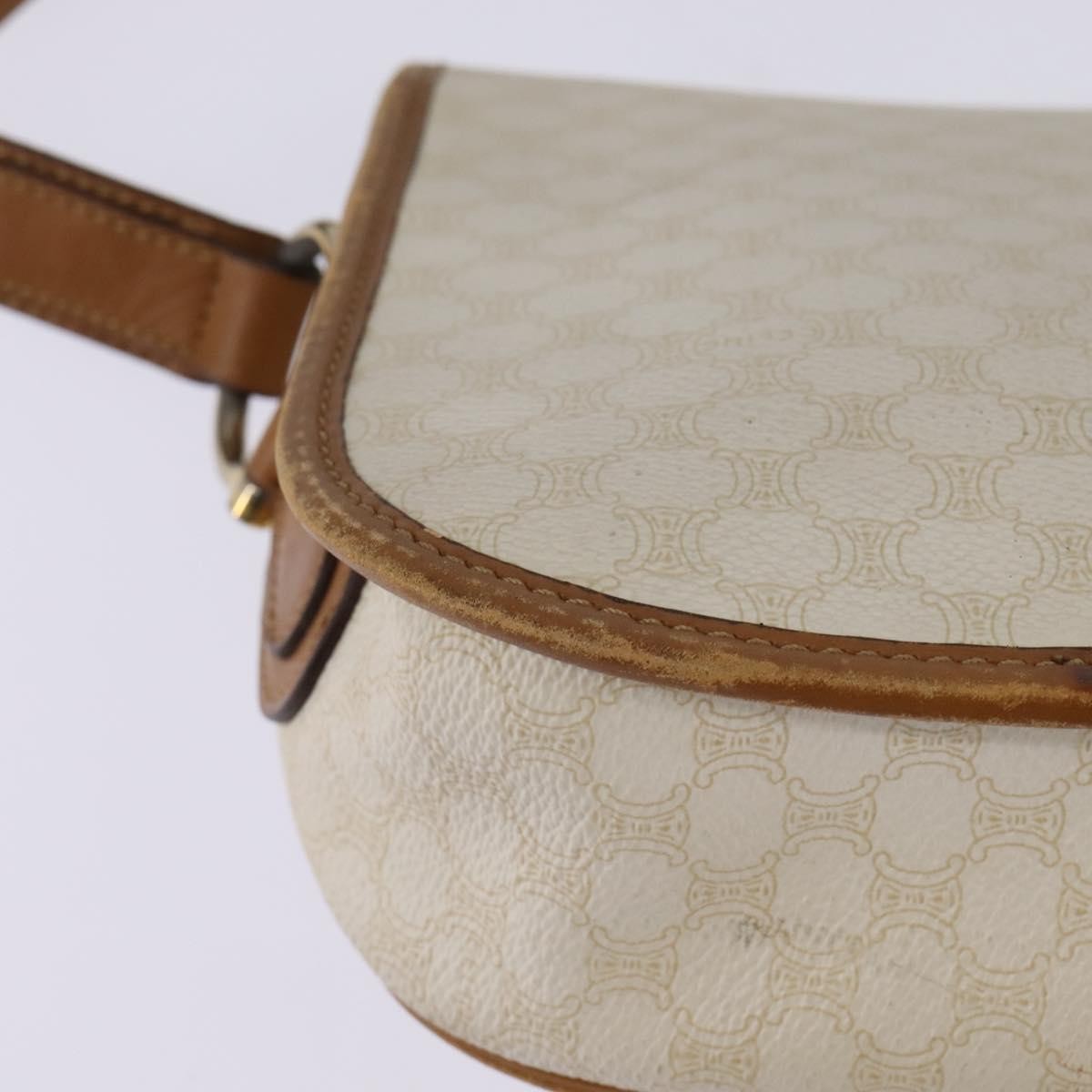 Celine Vintage Macadam Shoulder Bag Canvas And Leather Ecru Canvas Shoulder Bag Bag (Pre-Owned)