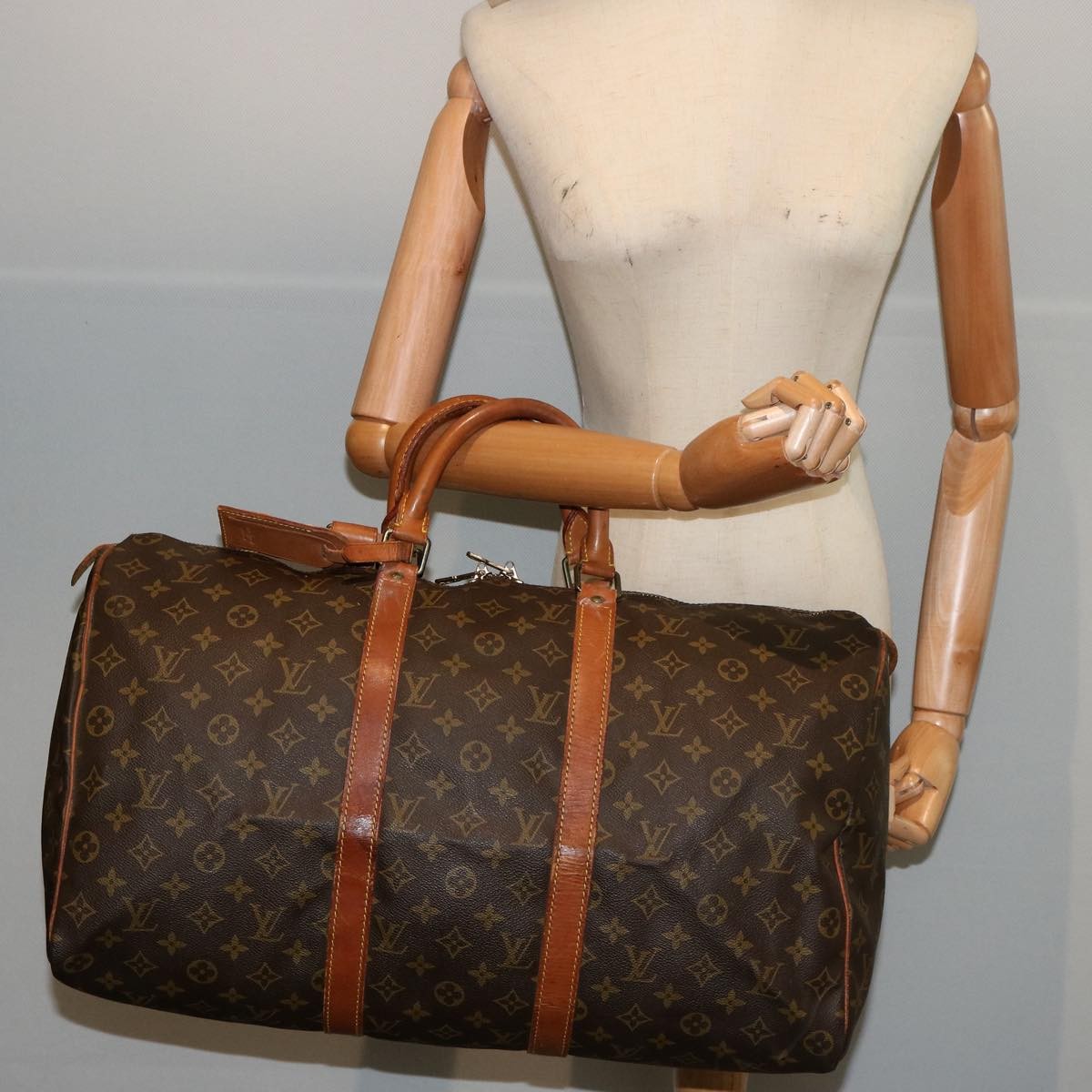 Louis Vuitton Keepall Bag Monogram Canvas Brown Canvas Travel Bag Bag (Pre-Owned)
