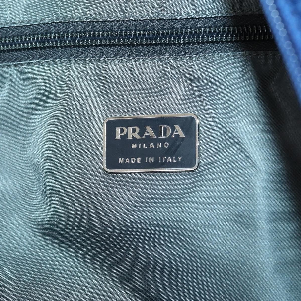 Prada Convertible Weekender Bag Tessuto Blue Nylon Travel Bag Bag (Pre-Owned)