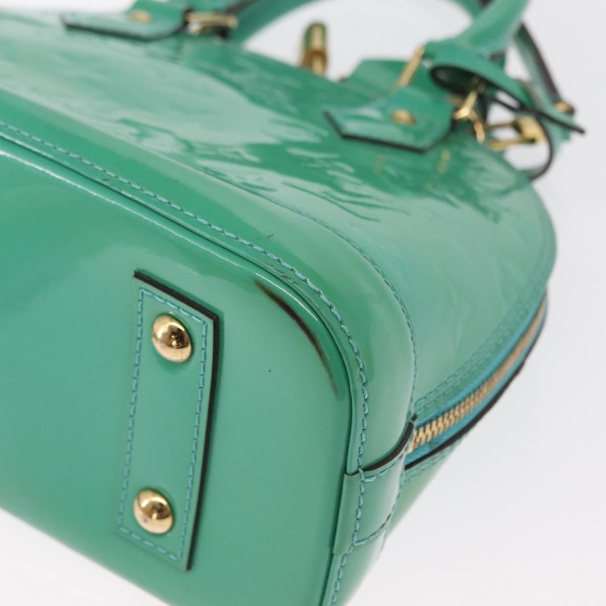 Louis Vuitton Alma Handbag Monogram Vernis Blue Patent_Leather Handbag (Pre-Owned)