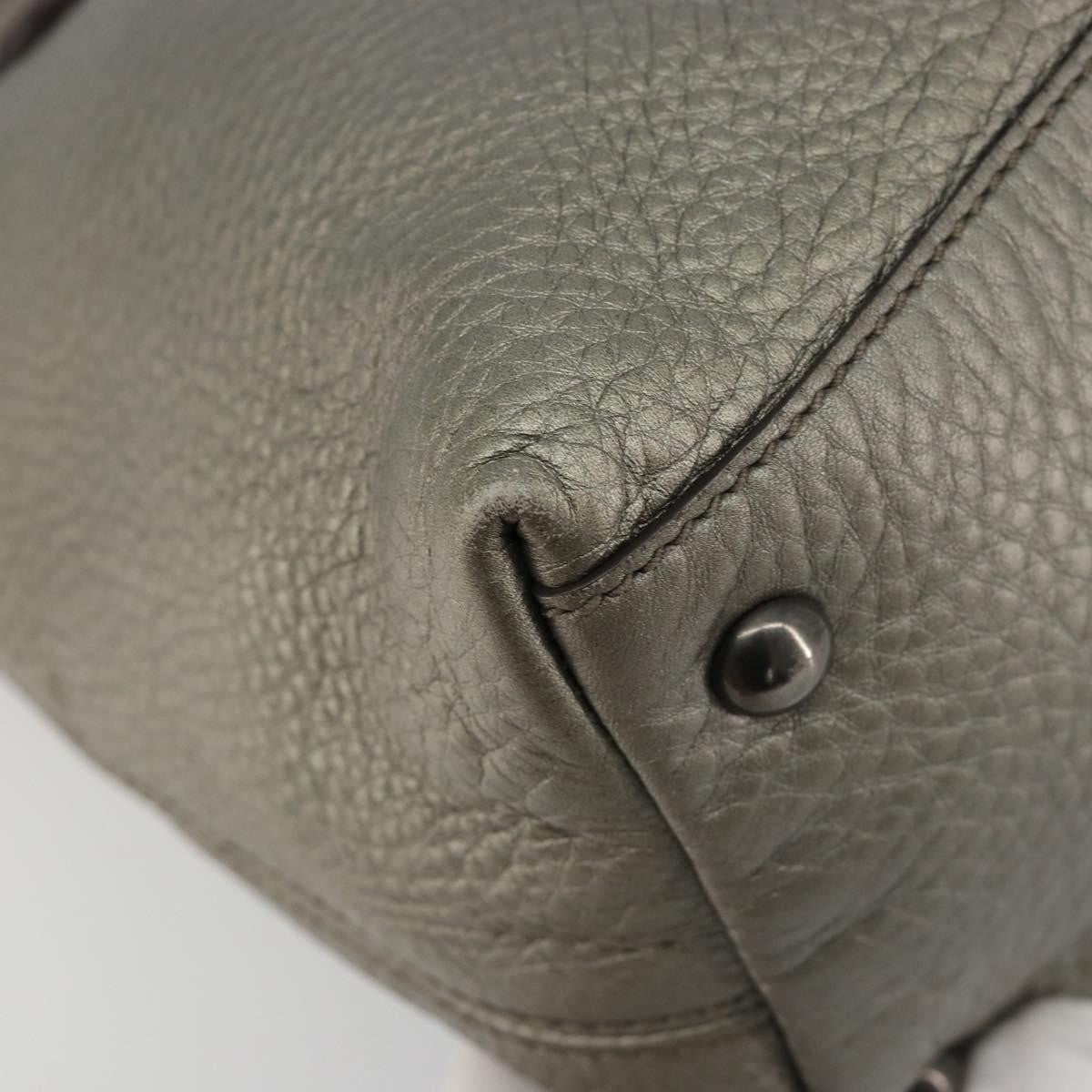 Gucci Soho Convertible Top Handle Bag Leather Silver Leather Handbag (Pre-Owned)