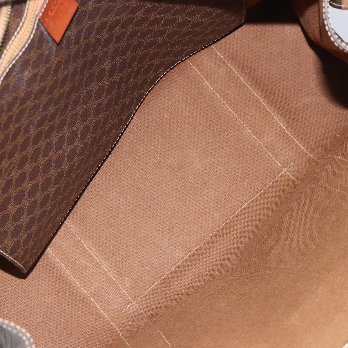 Celine Vintage Macadam Handbag Canvas And Leather Brown Canvas Tote Bag Bag (Pre-Owned)