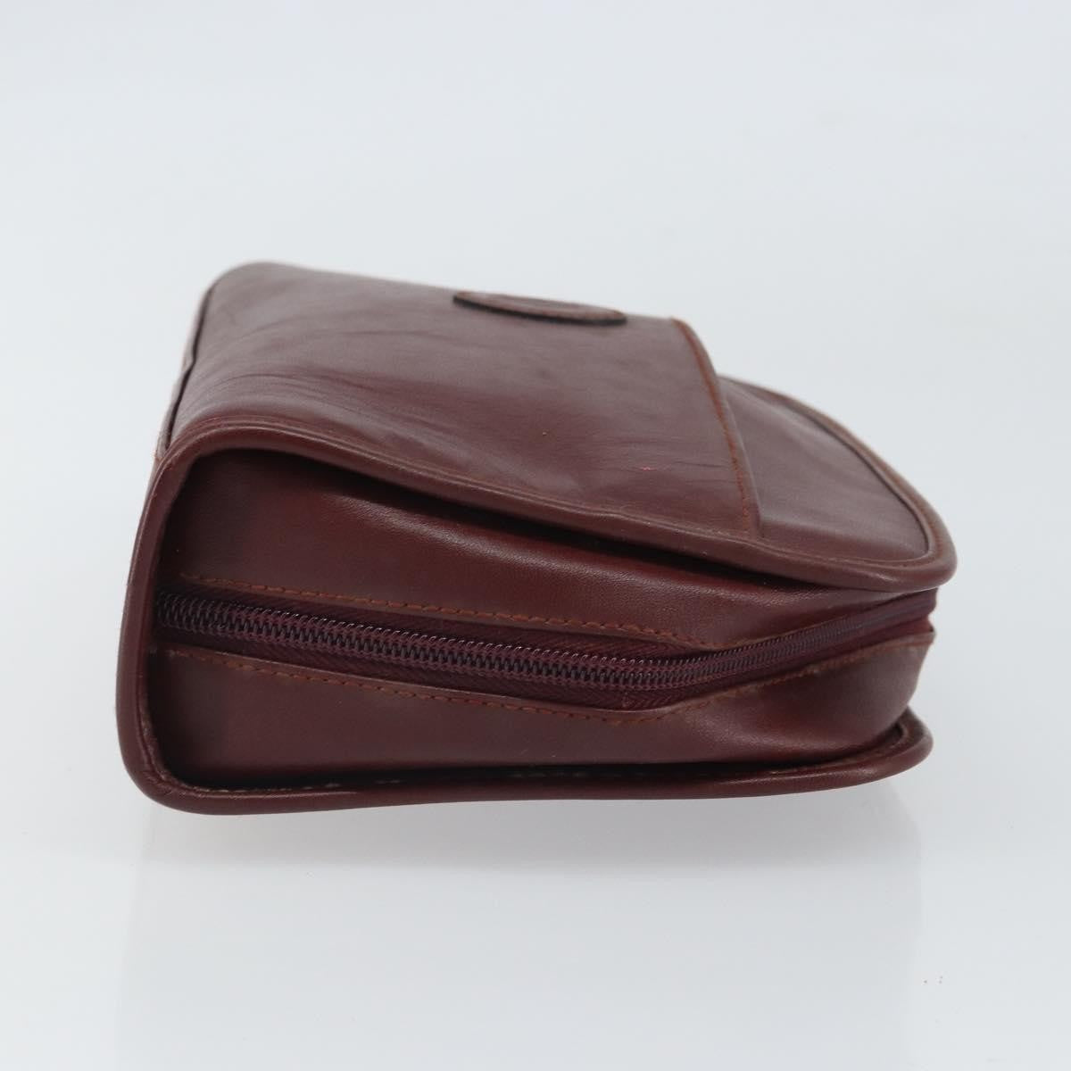 Cartier Must De Cartier Clutch Bag Leather Burgundy Leather Clutche & Pouche Bag (Pre-Owned)