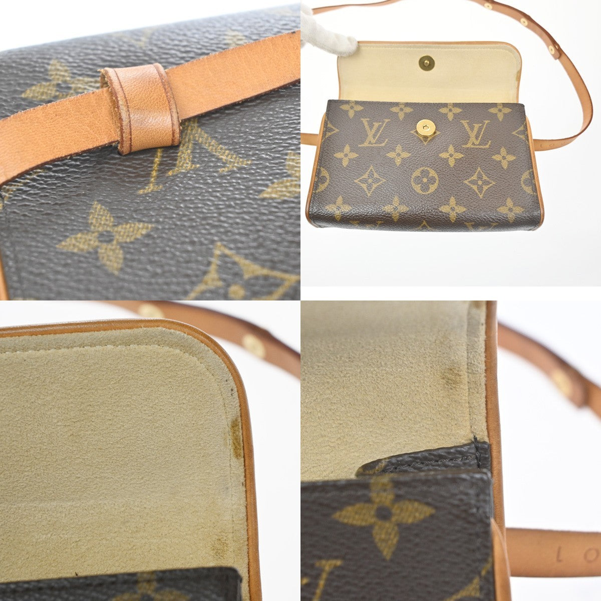 Louis Vuitton Florentine Waist Bag Monogram Canvas Brown Canvas Clutche & Pouche Bag (Pre-Owned)