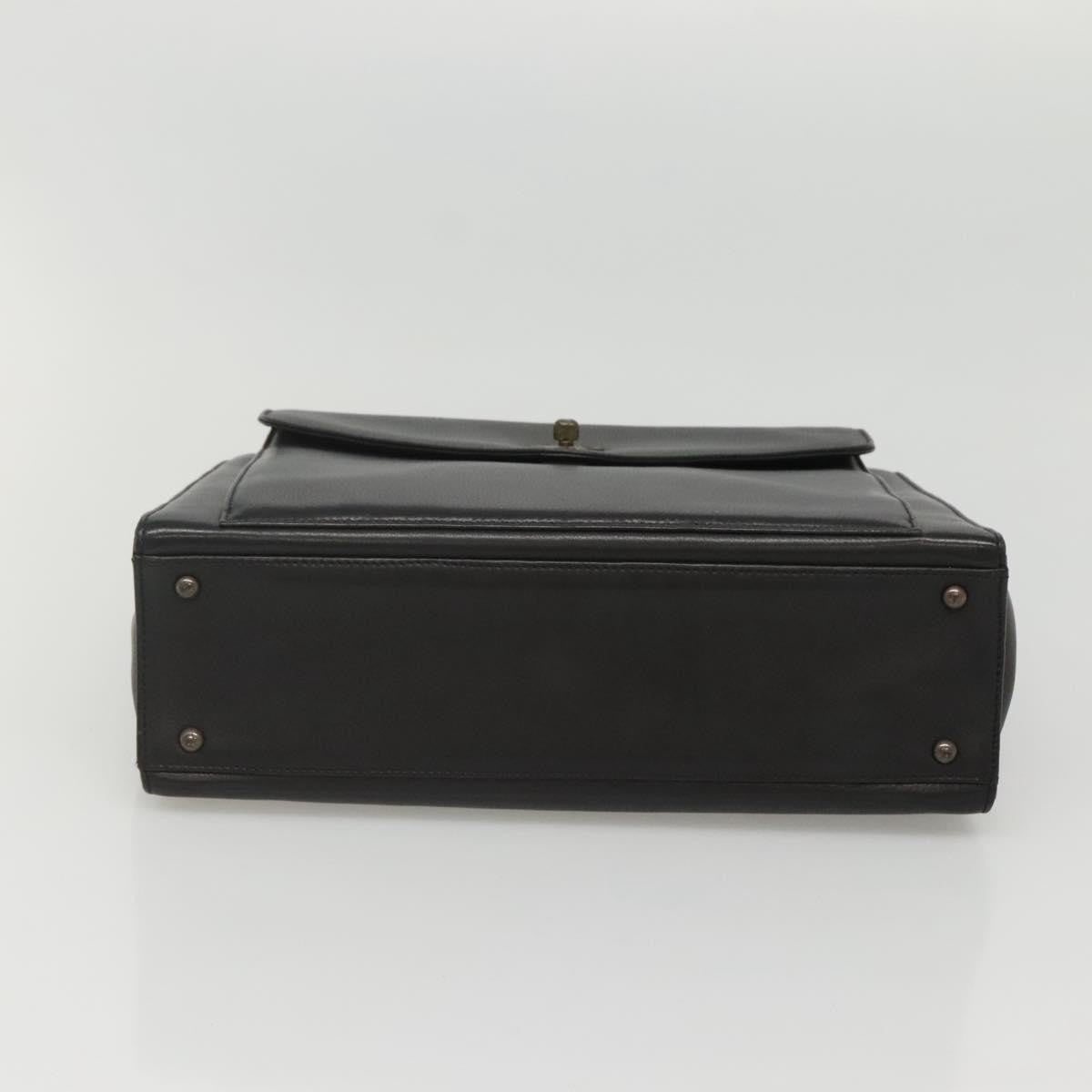 Chanel Vintage Front Pocket Chain Tote Leather Black Leather Shoulder Bag Bag (Pre-Owned)