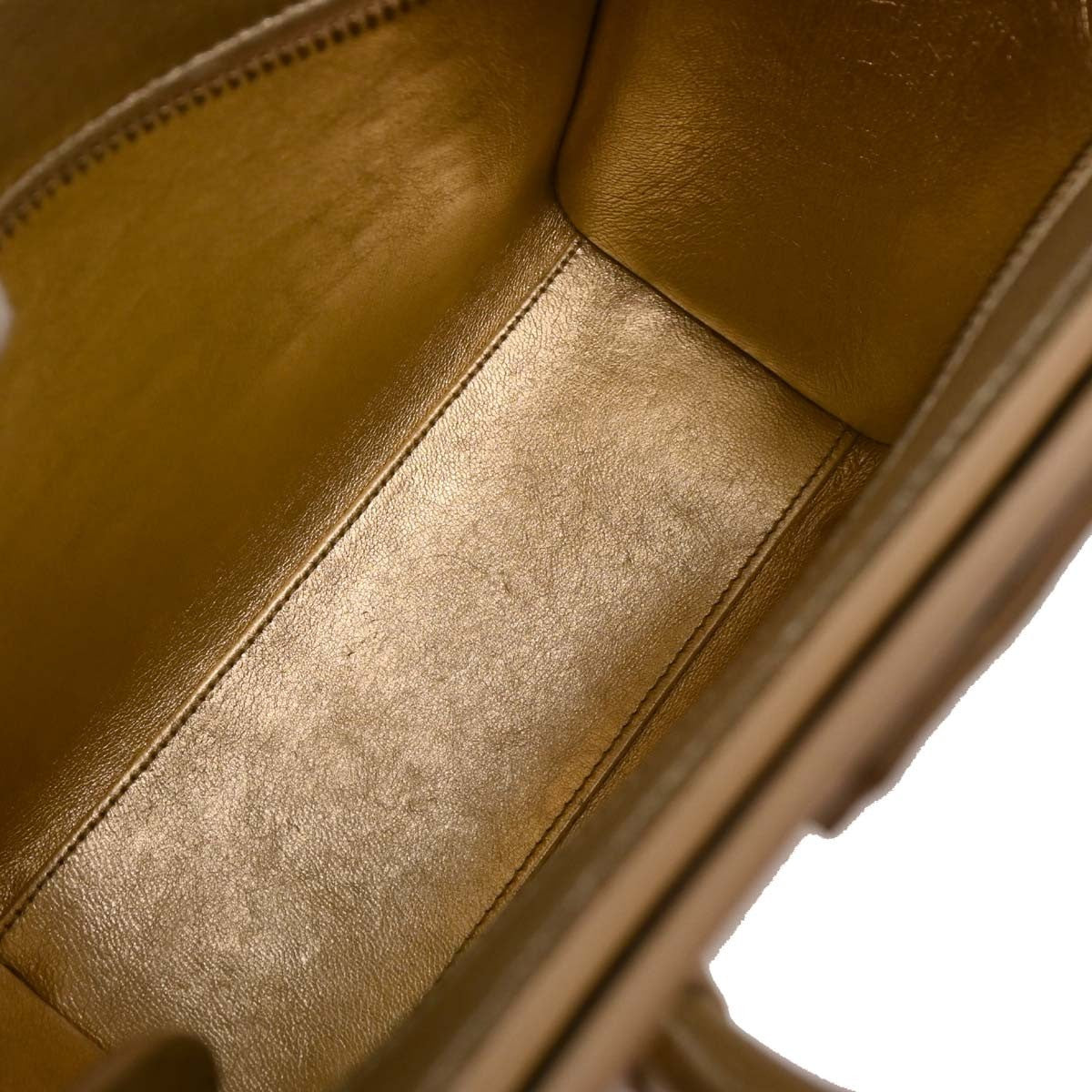 Celine Luggage Bag Smooth Leather Gold Leather Tote Bag Bag (Pre-Owned)