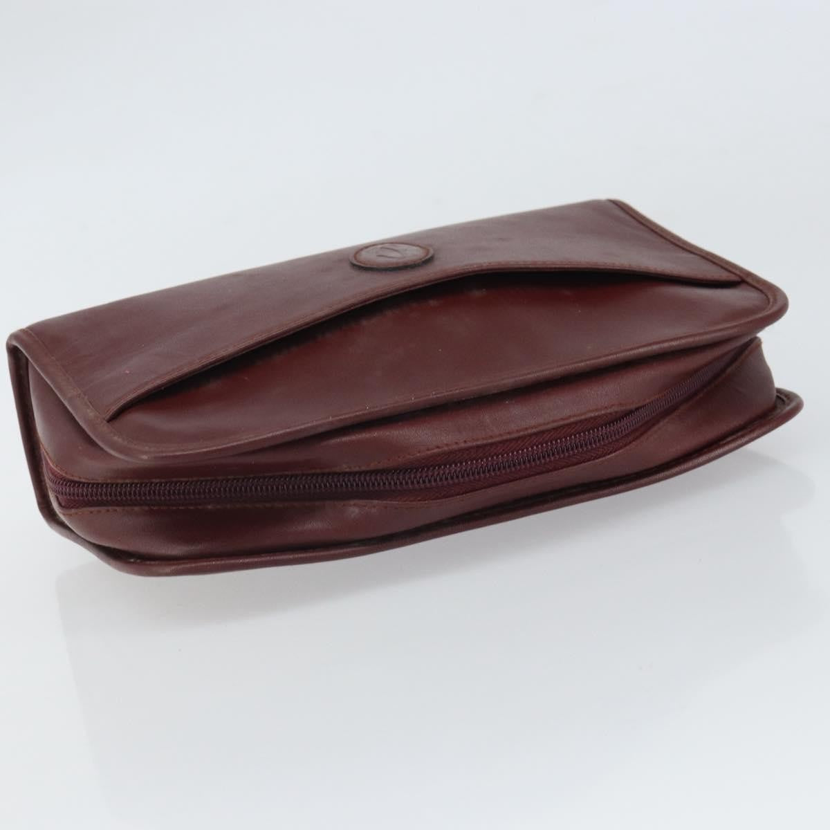 Cartier Must De Cartier Clutch Bag Leather Burgundy Leather Clutche & Pouche Bag (Pre-Owned)