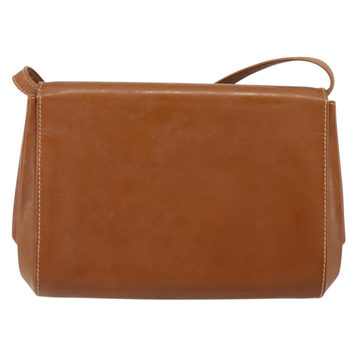 Gucci Vintage Shoulder Bag Leather Brown Leather Shoulder Bag Bag (Pre-Owned)