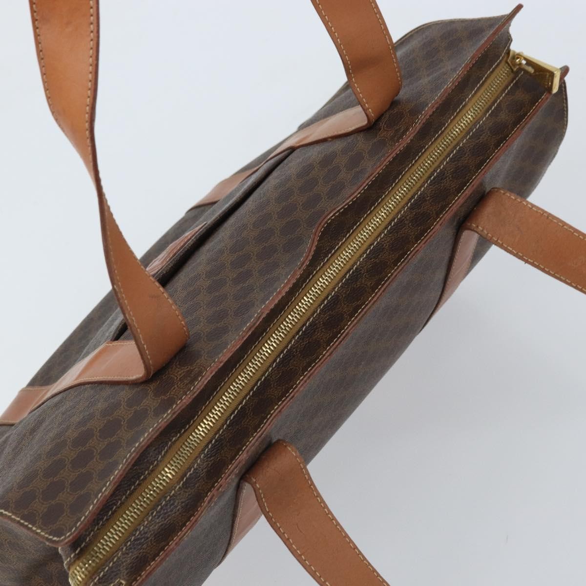 Celine Vintage Macadam Handbag Canvas And Leather Brown Canvas Tote Bag Bag (Pre-Owned)