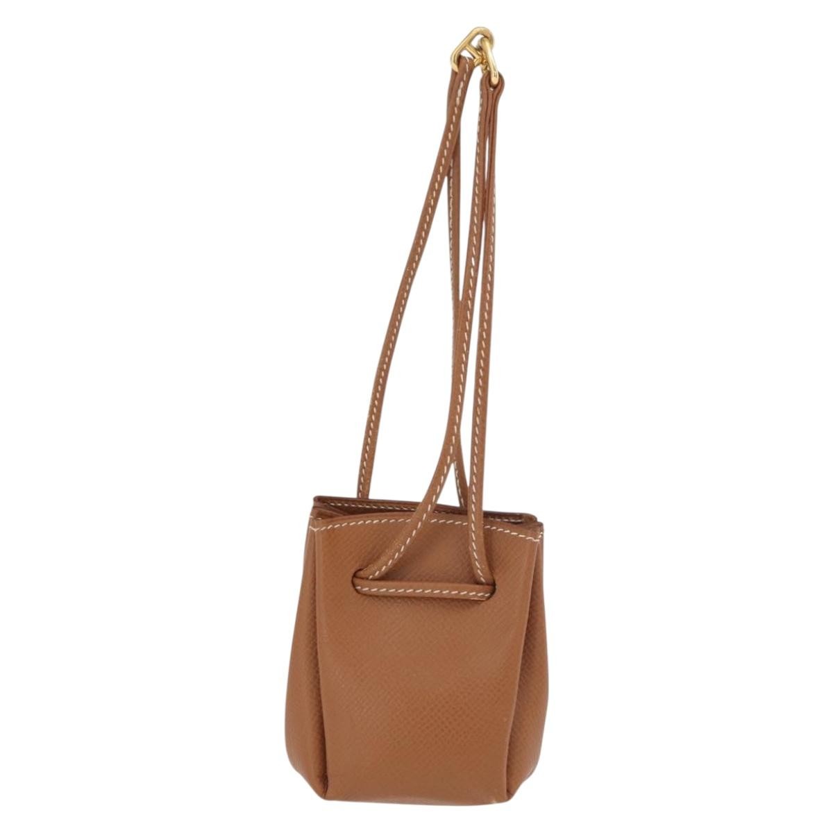 Hermes Vespa Pouch Leather Brown Leather Clutche & Pouche Bag (Pre-Owned)