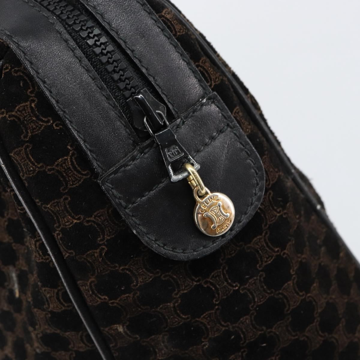 Celine Vintage Macadam Handbag C Macadam Suede Black Suede Handbag (Pre-Owned)