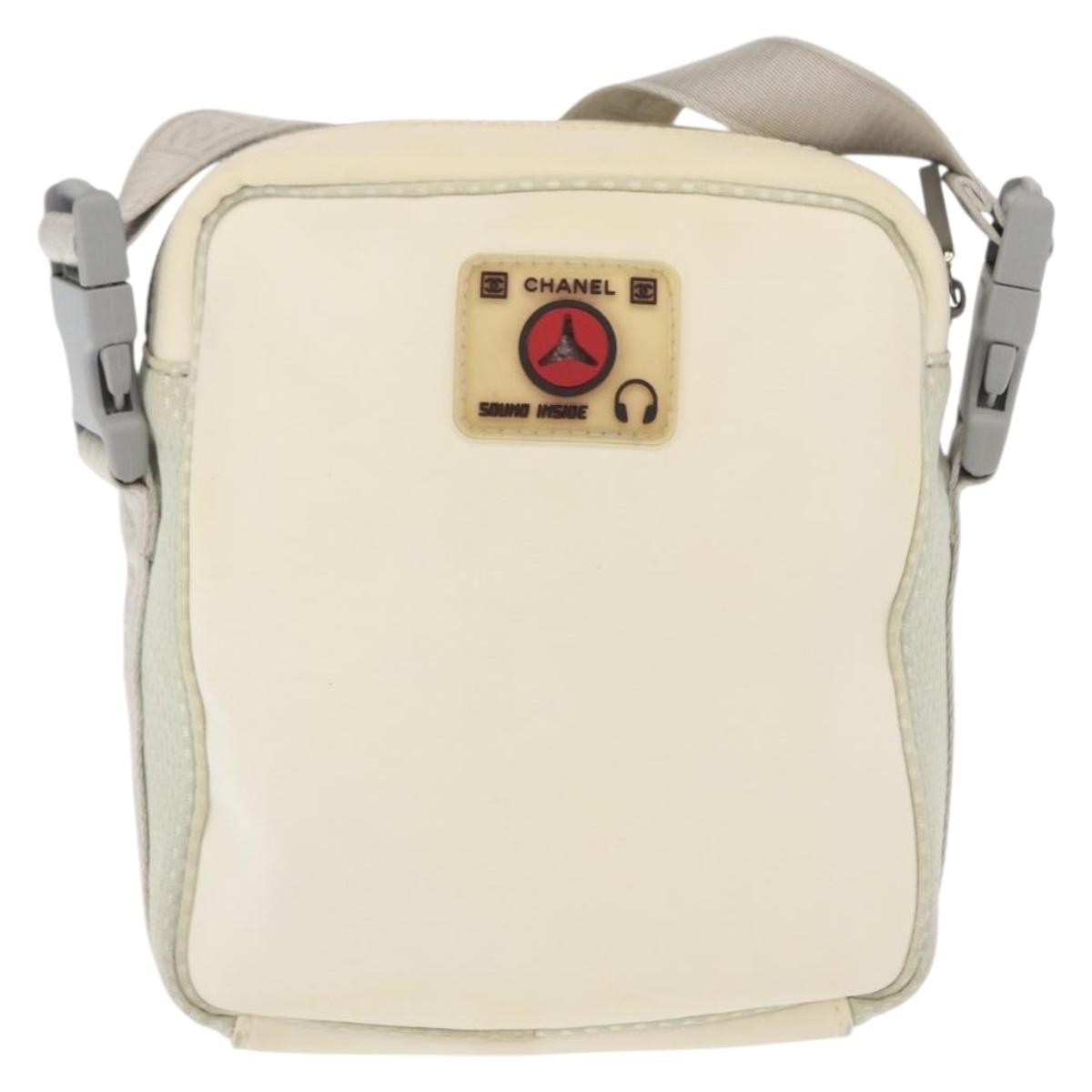 Chanel Sport Line Camera Crossbody Bag Nylon White Nylon Shoulder Bag Bag (Pre-Owned)