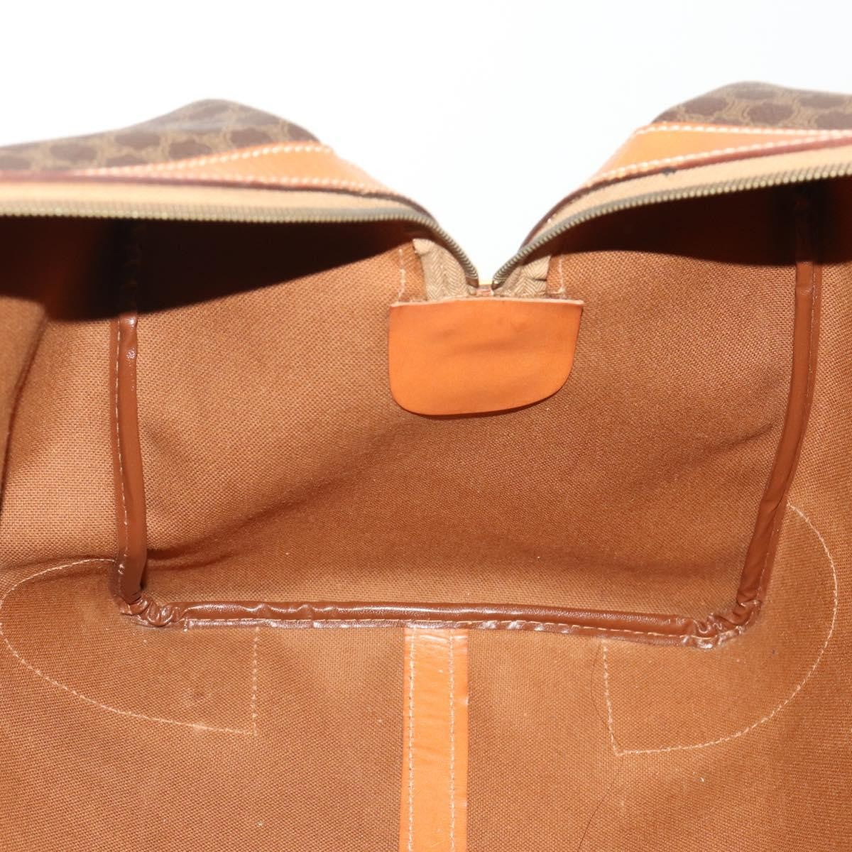 Celine Vintage Duffle Bag Macadam Coated Canvas Brown Canvas Travel Bag Bag (Pre-Owned)