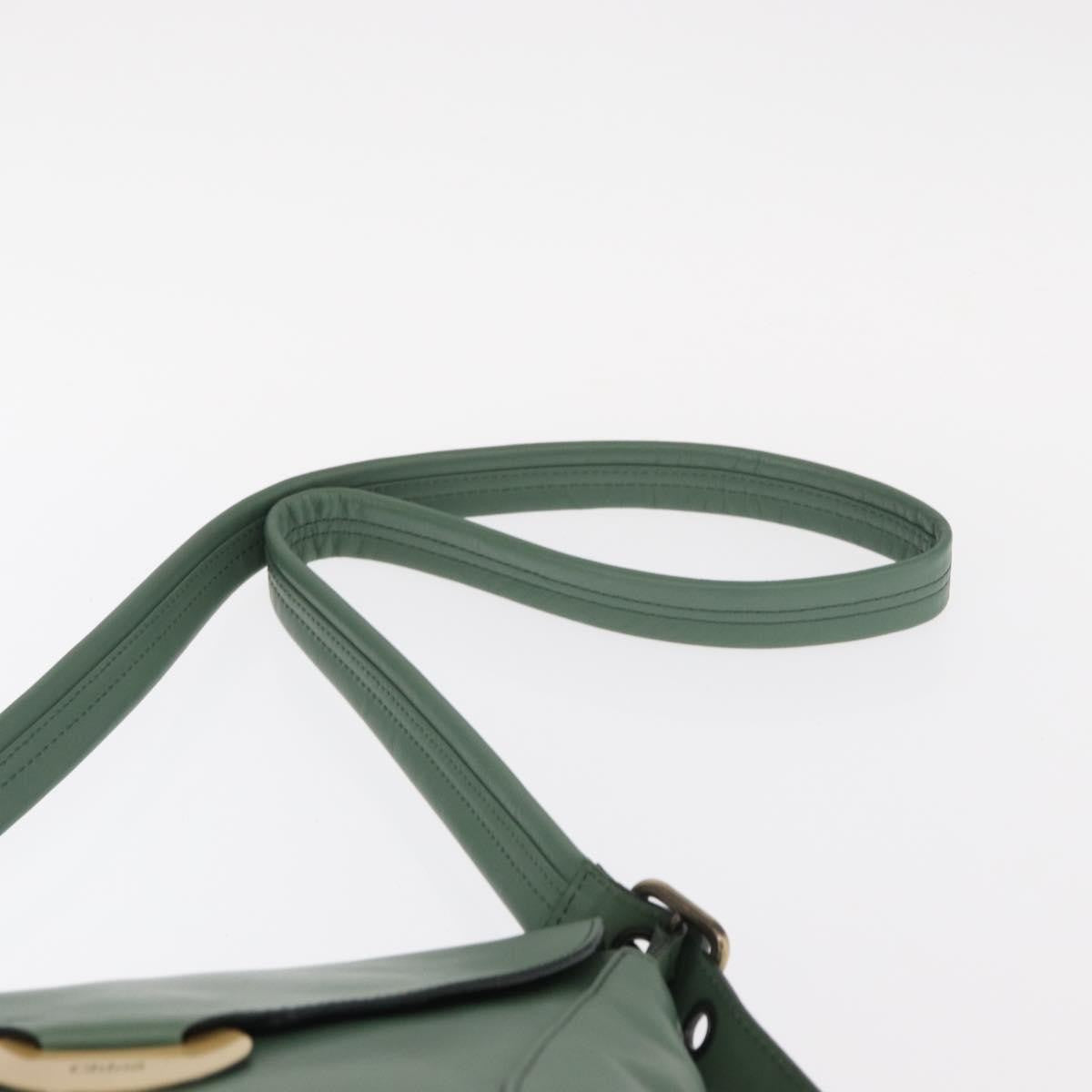 Chloe Vintage Flap Shoulder Bag Leather Green Leather Shoulder Bag Bag (Pre-Owned)