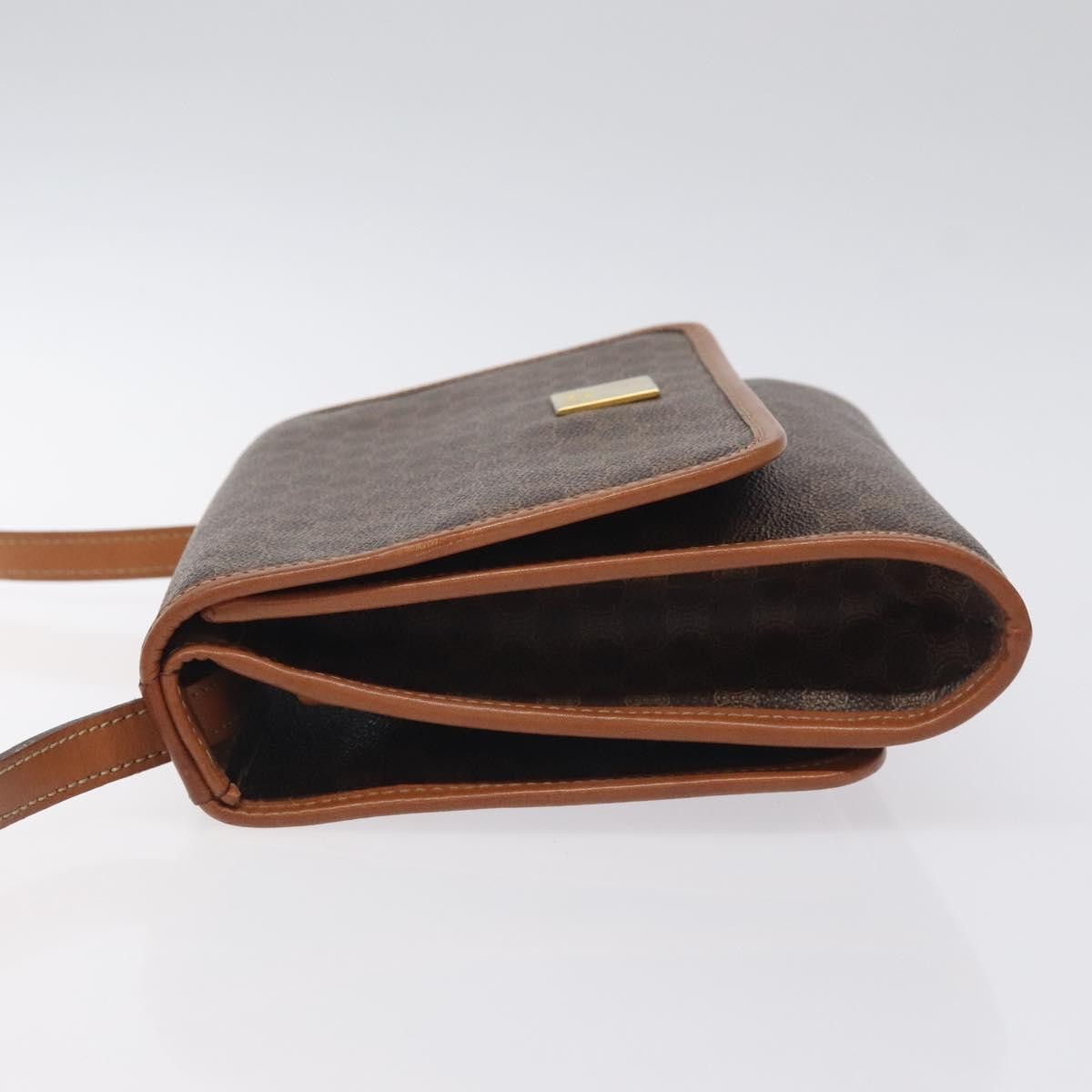 Celine Vintage Macadam Shoulder Bag Canvas And Leather Brown Canvas Shoulder Bag Bag (Pre-Owned)