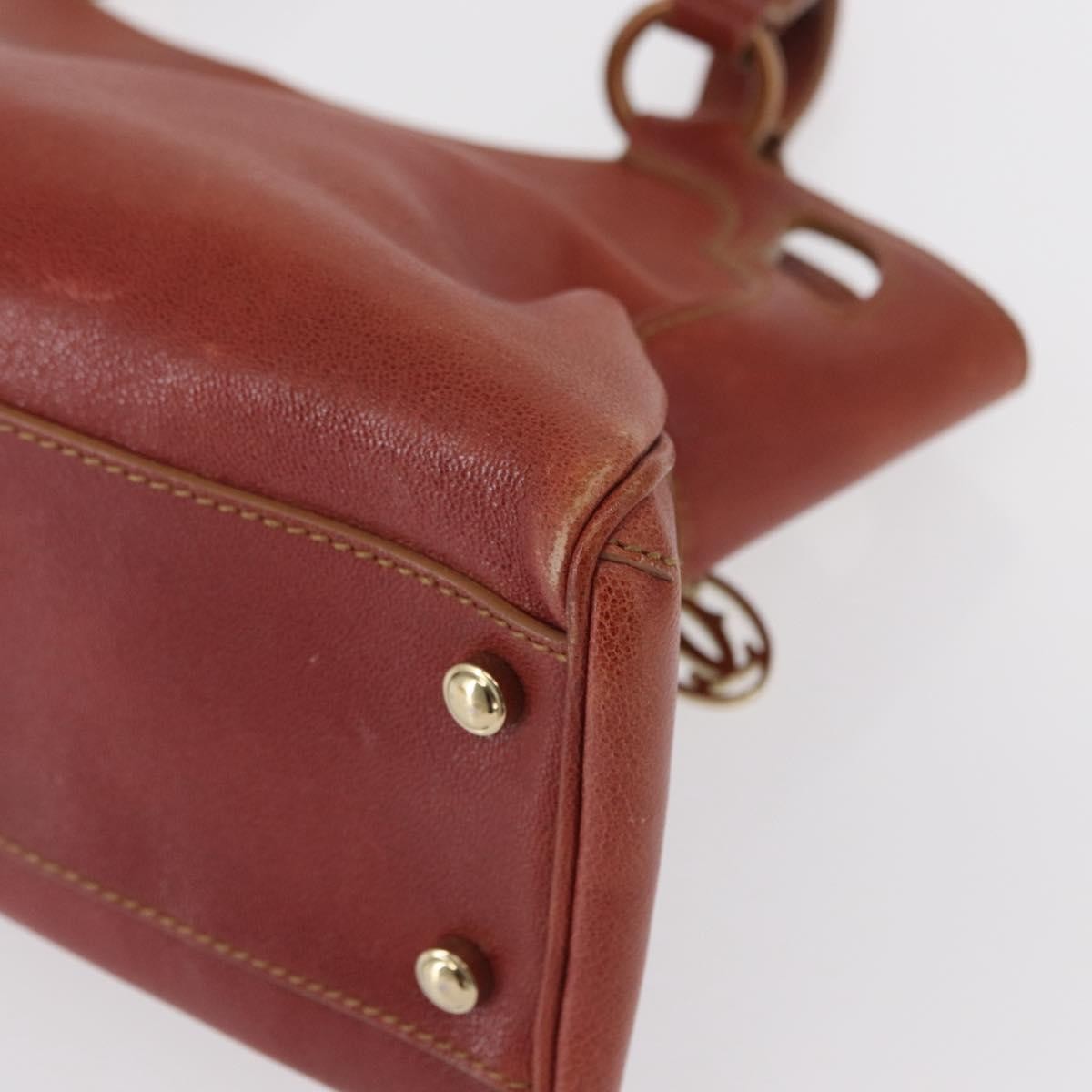 Cartier Marcello Handbag Leather Brown Leather Handbag (Pre-Owned)