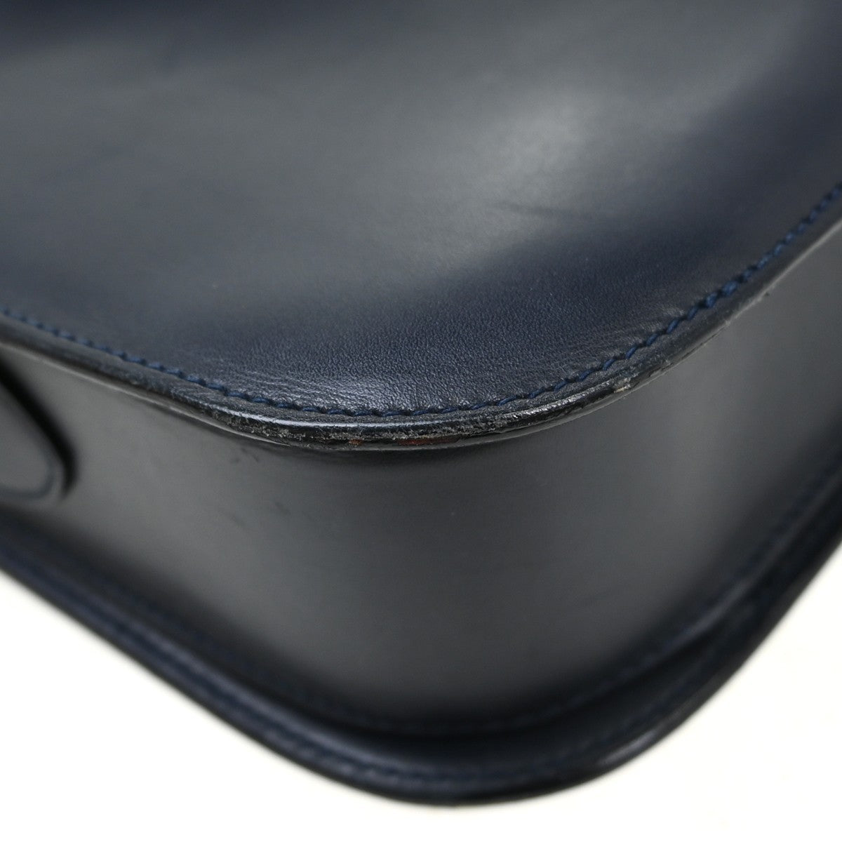 Celine Triomphe Shoulder Bag Leather Navy Leather Shoulder Bag Bag (Pre-Owned)