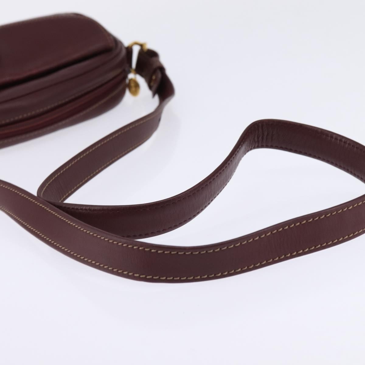 Cartier Must De Cartier Shoulder Bag Leather Burgundy Leather Shoulder Bag Bag (Pre-Owned)