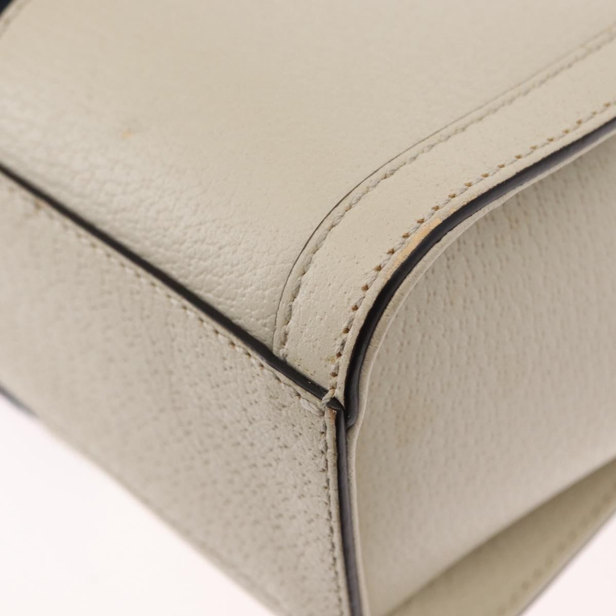 Gucci Ophidia Top Handle Tote Leather White Leather Handbag (Pre-Owned)