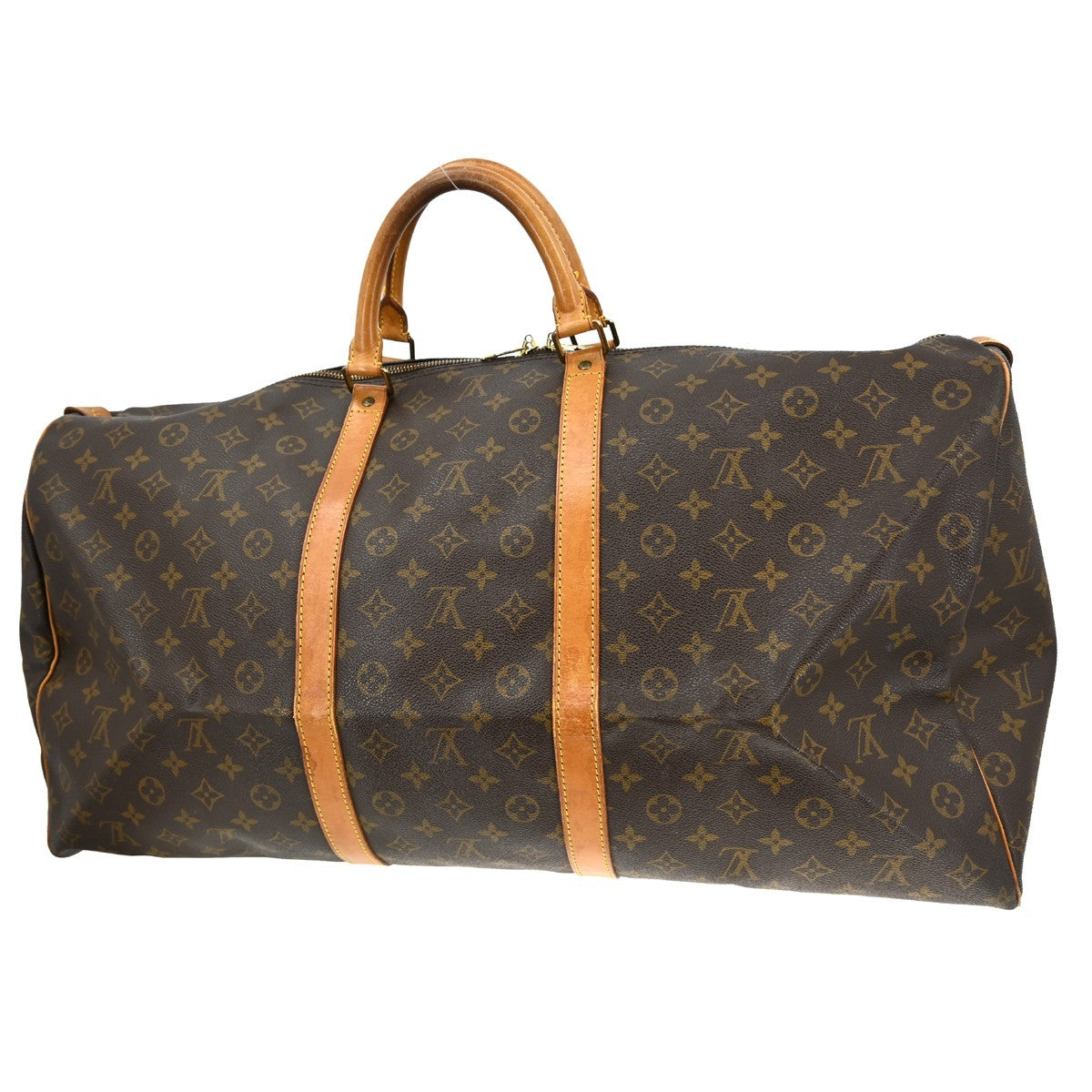 Louis Vuitton Keepall Bag Monogram Canvas Brown Canvas Travel Bag Bag (Pre-Owned)