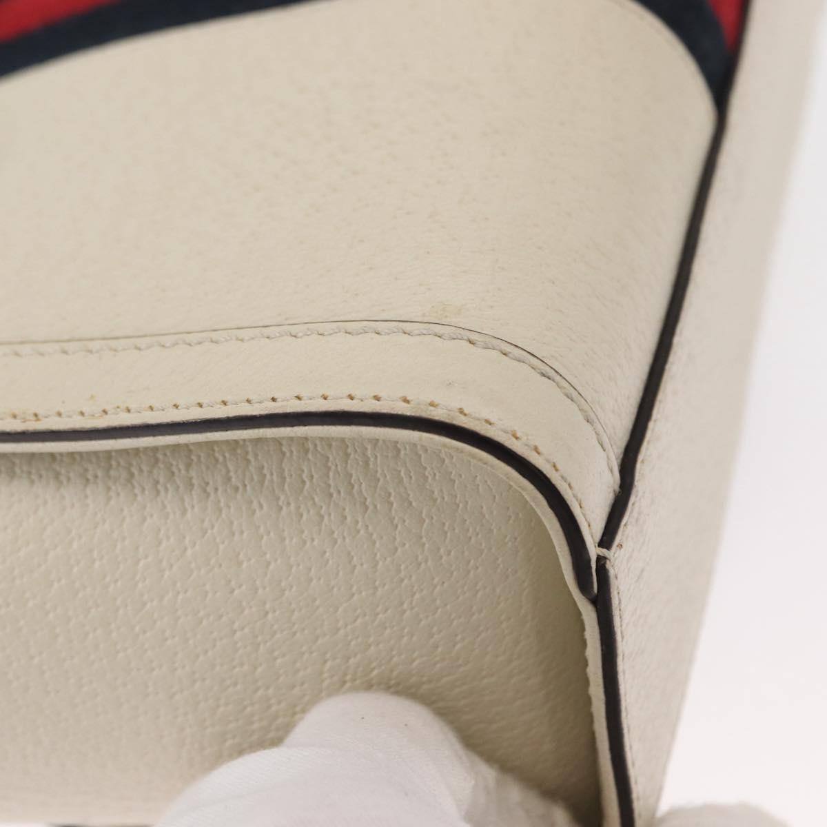 Gucci Ophidia Top Handle Tote Leather White Leather Handbag (Pre-Owned)