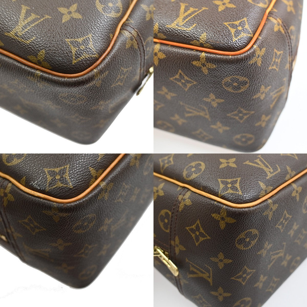 Louis Vuitton Deauville Handbag Monogram Canvas Brown Canvas Handbag (Pre-Owned)