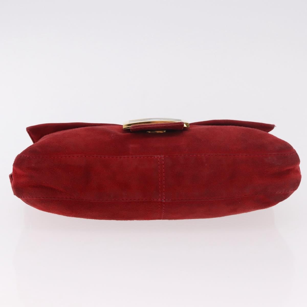 Fendi Baguette Bag Leather Red Suede Shoulder Bag Bag (Pre-Owned)