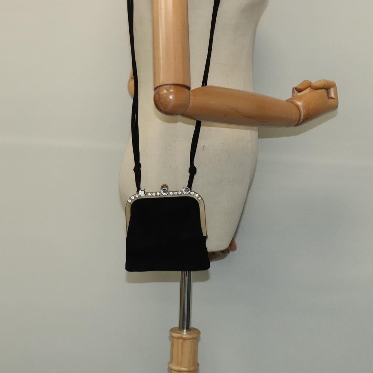 Miu Miu Kisslock Clutch Suede Black Suede Clutche & Pouche Bag (Pre-Owned)