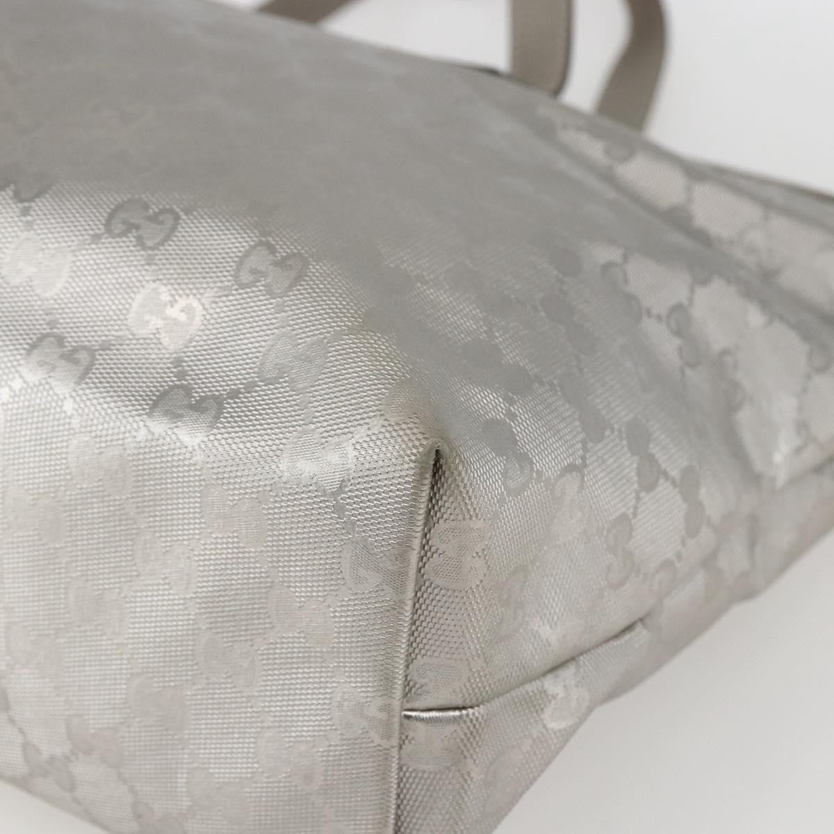 Gucci Plus Tote Gg Imprime Silver Canvas Tote Bag Bag (Pre-Owned)