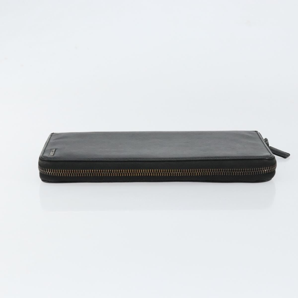 Prada Saffiano Wallet Leather Black Leather Wallets Accessory (Pre-Owned)