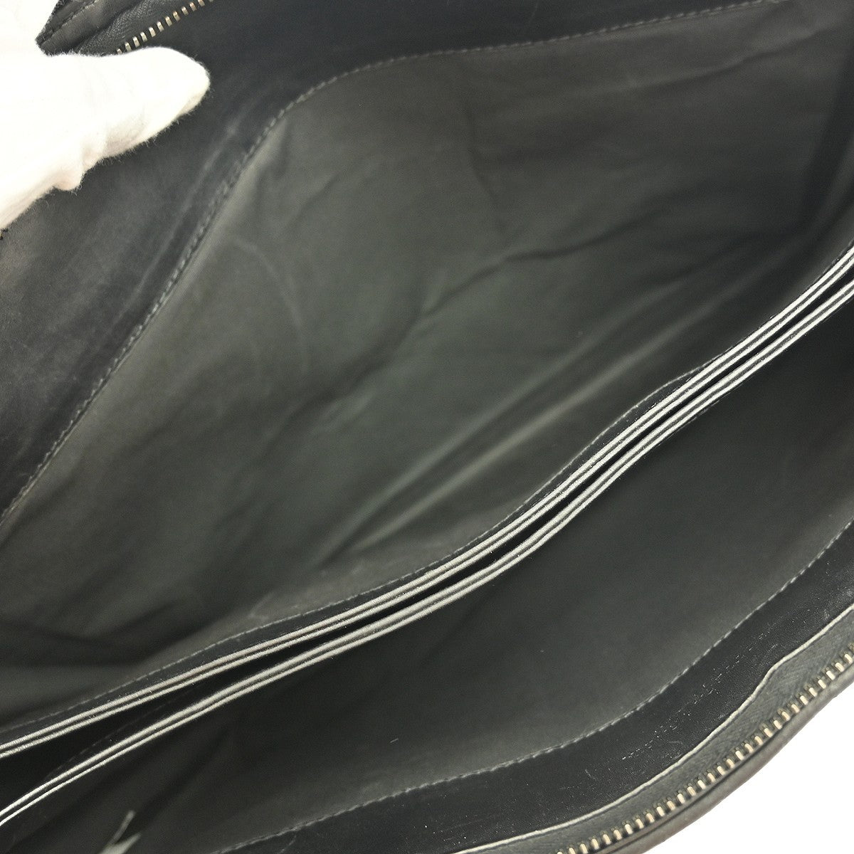 Bottega Veneta Top Zip Briefcase Intrecciato Nappa Black Leather Briefcase Bag (Pre-Owned)