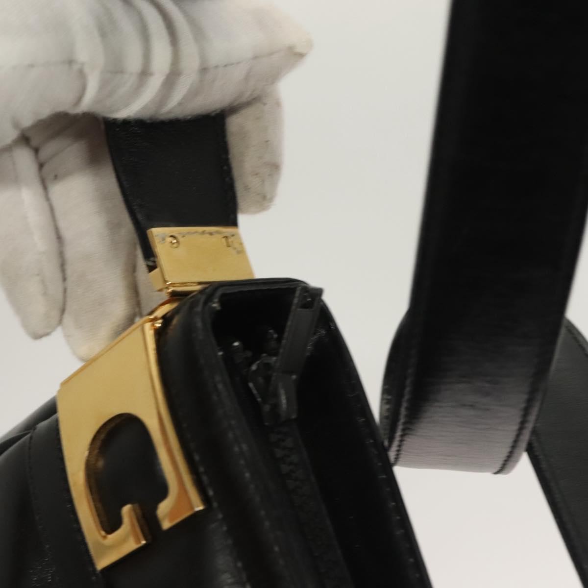 Gucci Vintage Shoulder Bag Leather Black Leather Shoulder Bag Bag (Pre-Owned)