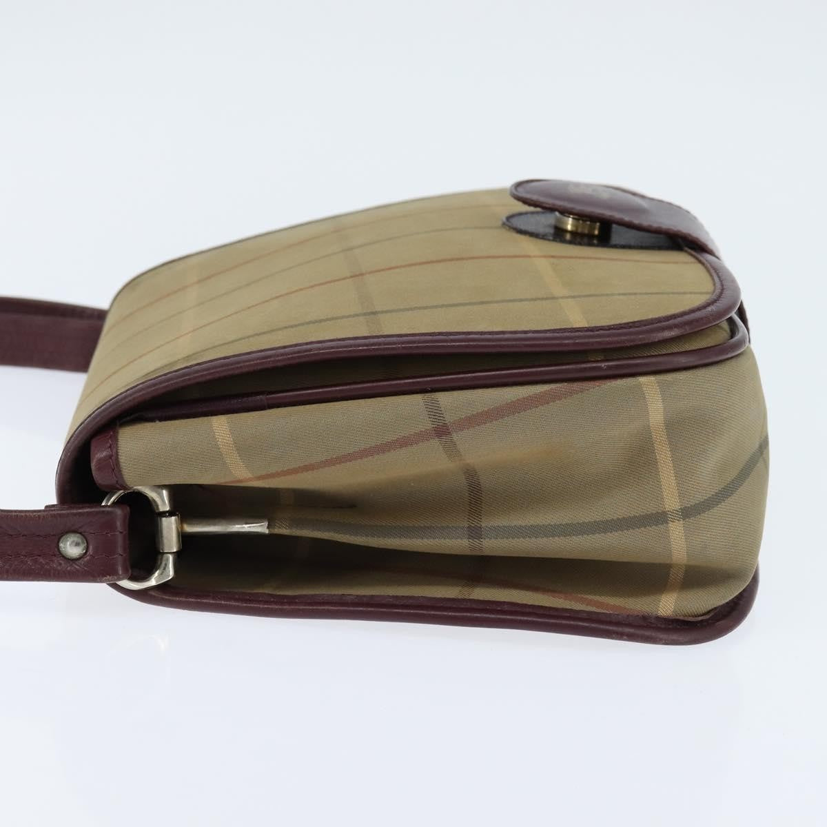 Burberry Nova Check Shoulder Bag Canvas Beige Canvas Shoulder Bag Bag (Pre-Owned)