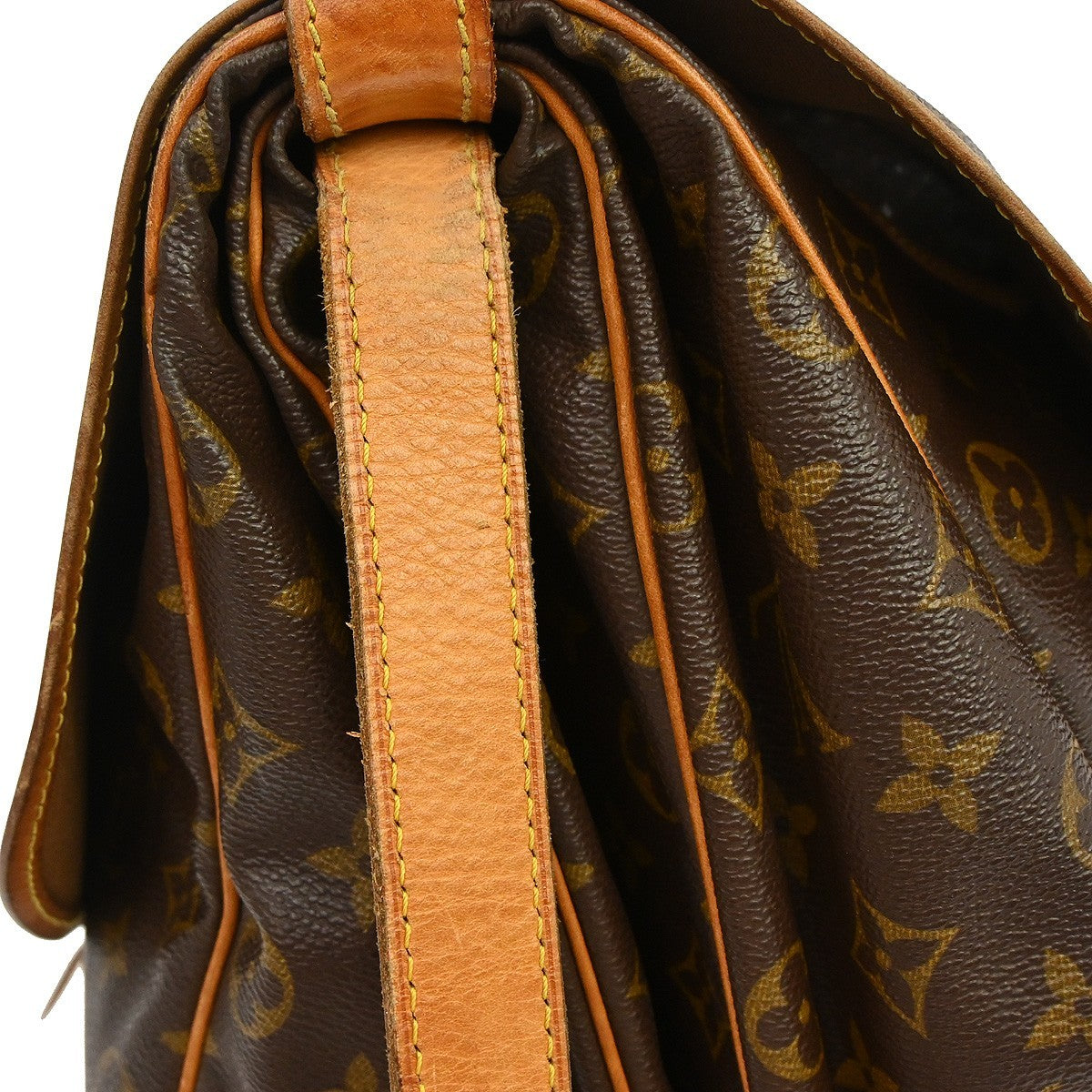 Louis Vuitton Saumur Handbag Monogram Canvas Brown Canvas Shoulder Bag Bag (Pre-Owned)