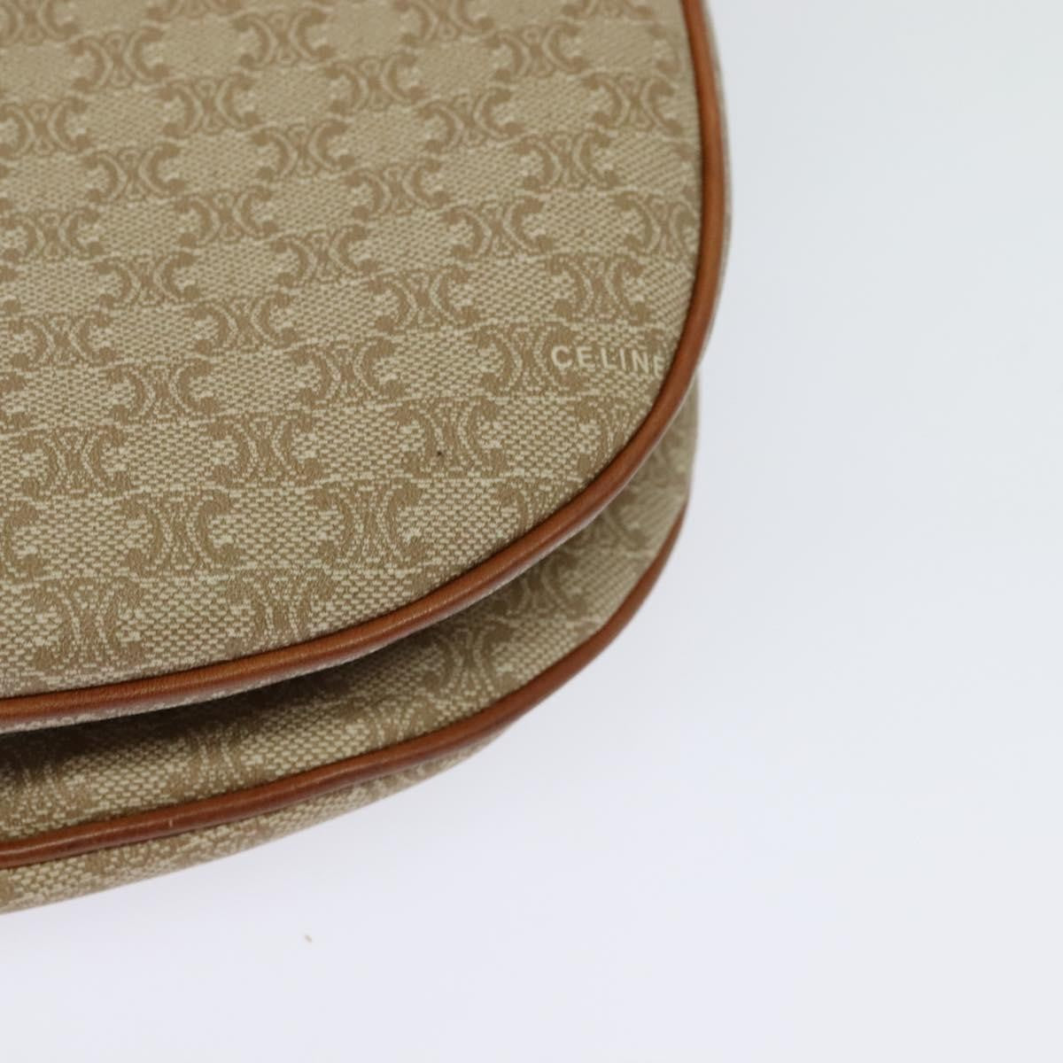 Celine Macadam Shoulder Bag Pvc Leather Beige Canvas Bag (Pre-Owned)