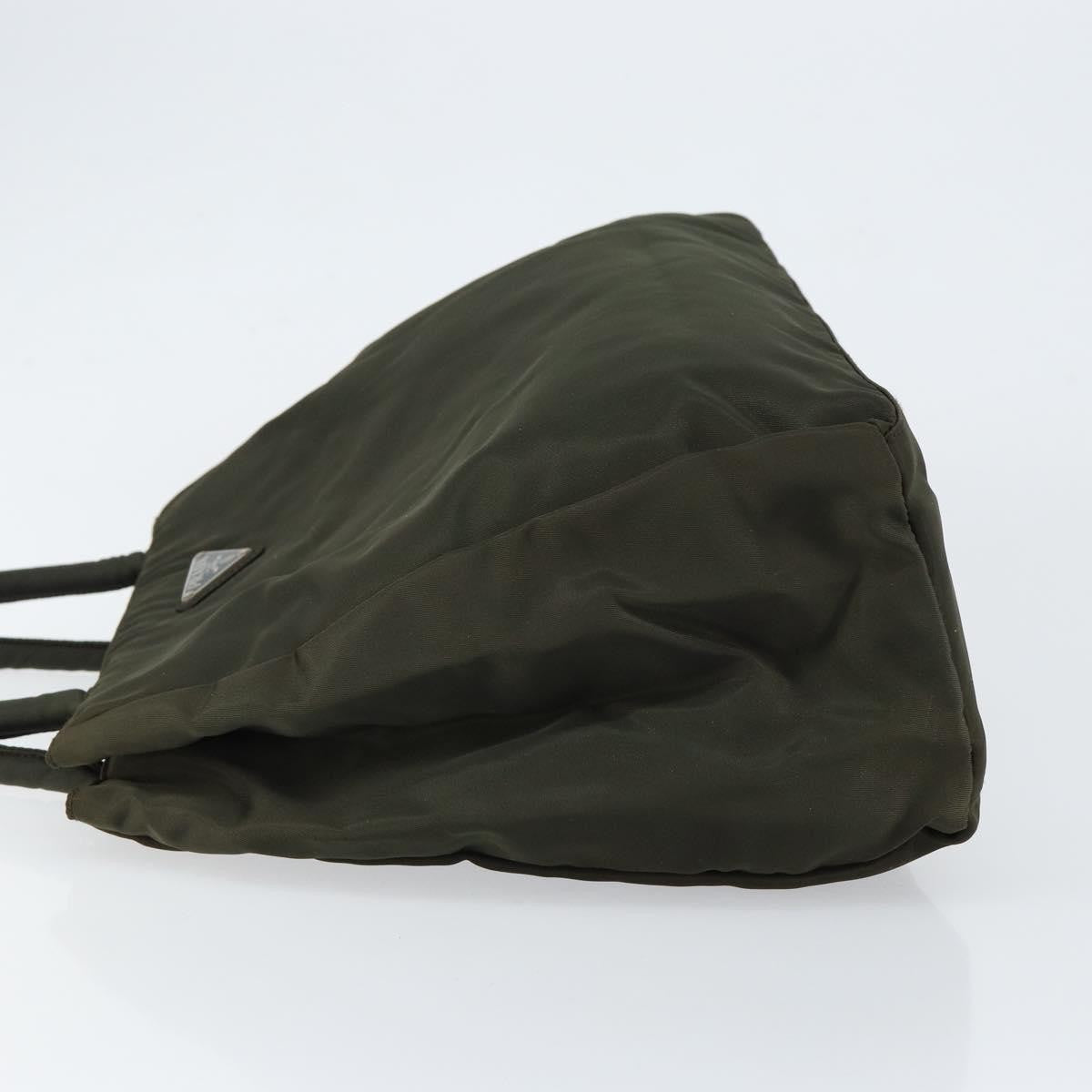 Prada Vintage Zip Tote Tessuto Khaki Nylon Tote Bag Bag (Pre-Owned)