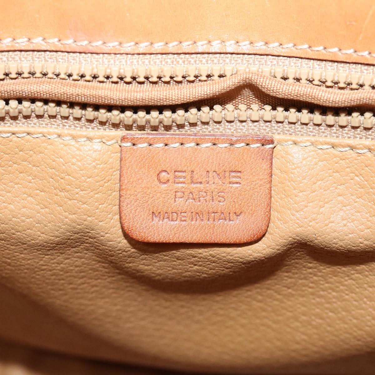 Celine Vintage Macadam Shoulder Bag Canvas And Leather Brown Canvas Shoulder Bag Bag (Pre-Owned)