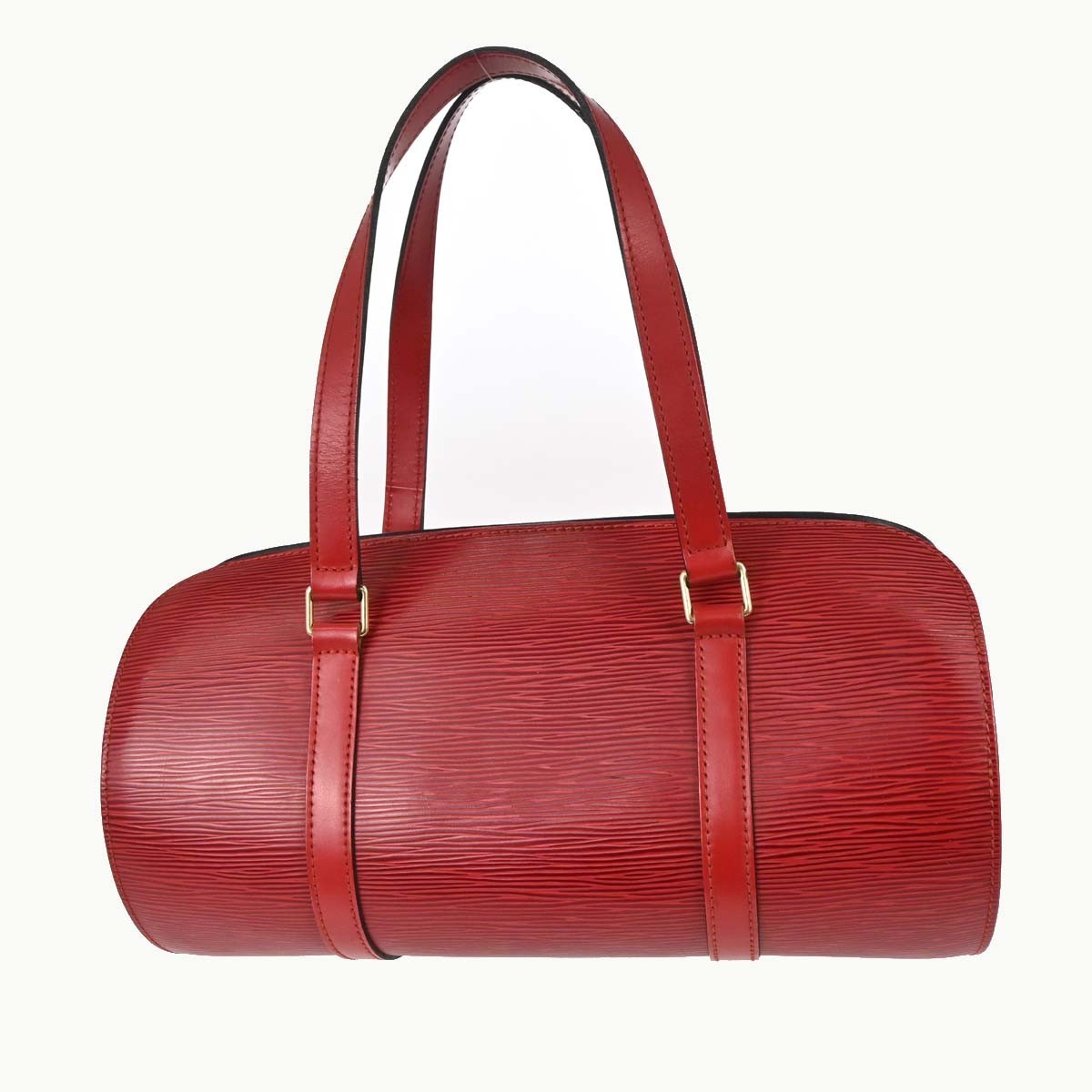 Louis Vuitton Soufflot Handbag Epi Leather Red Leather Handbag (Pre-Owned)